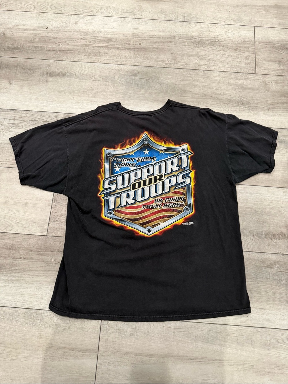 Support Our Troops Black Graphic Tee